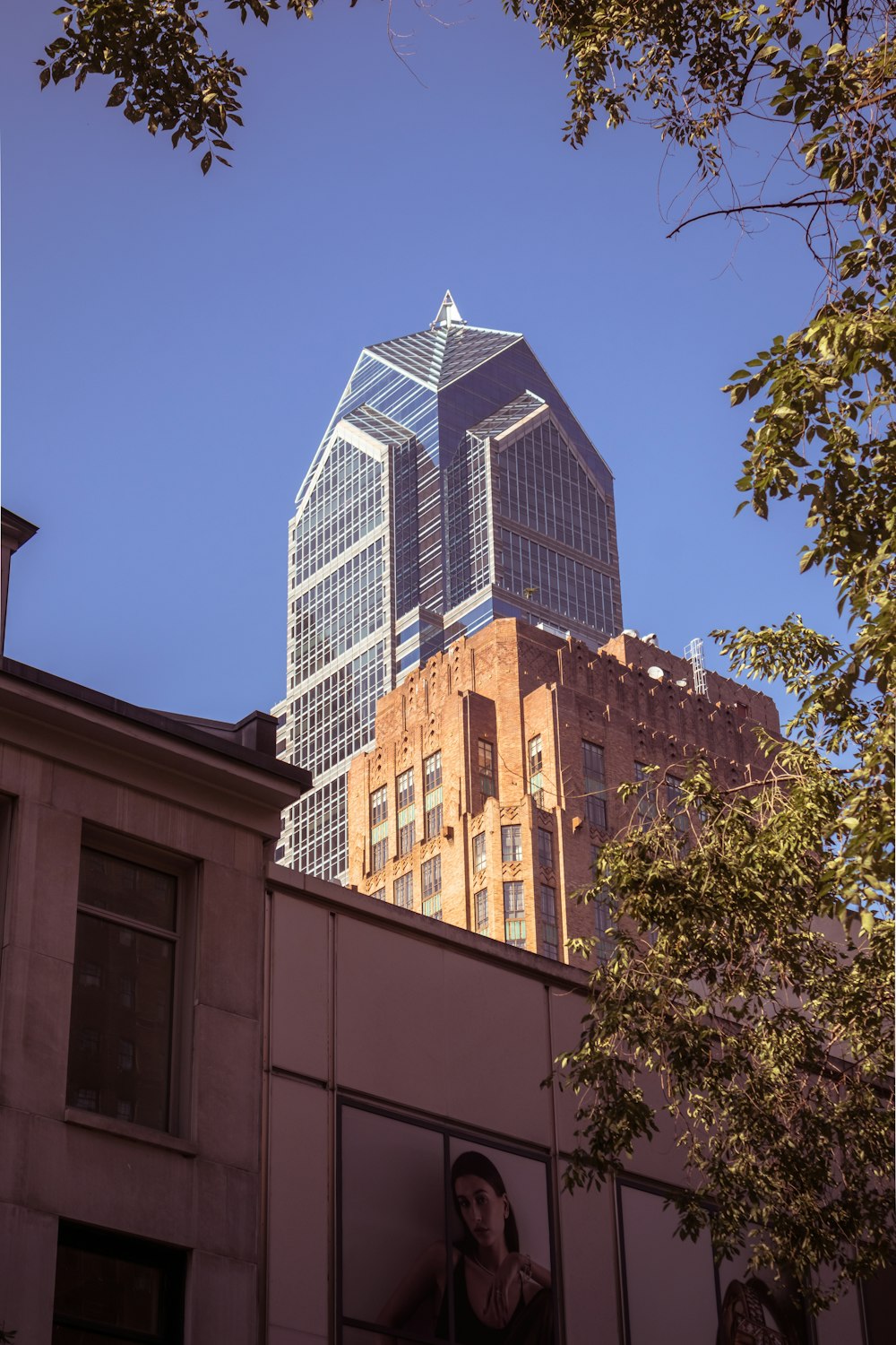 a tall building with a glass front