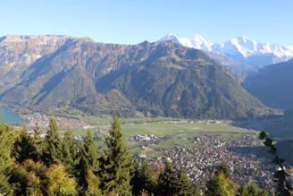 A panoramic view of the Sacred Valley with terraced fields and snow-capped peaks in the background.
