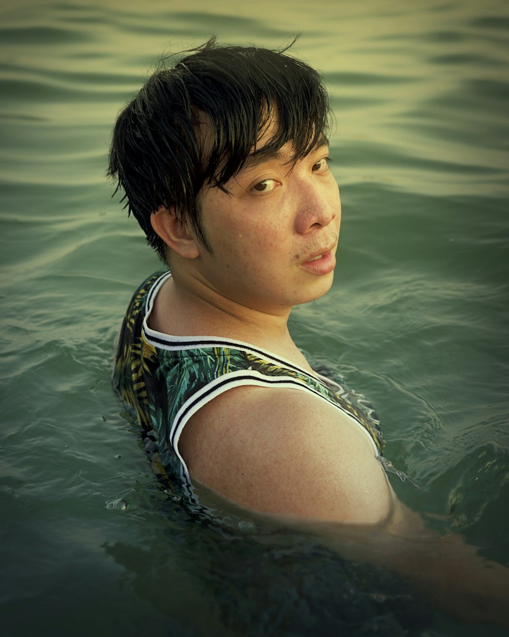 a person in a swimsuit in the water