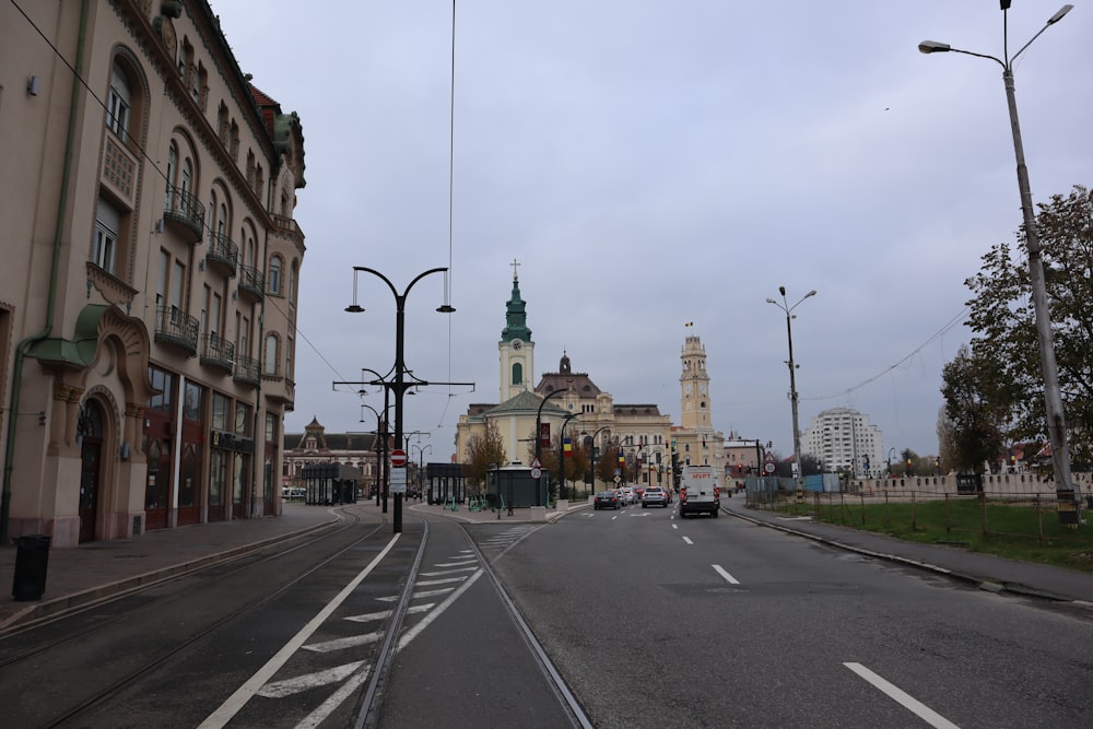 a road with buildings on the side