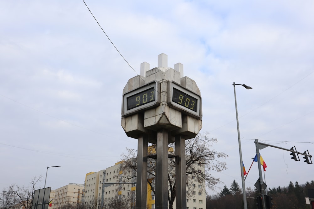 a clock tower in a city