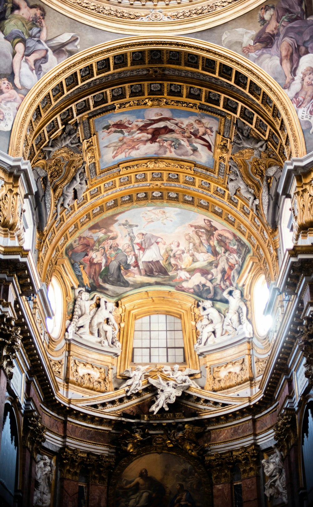 a ceiling with paintings on it