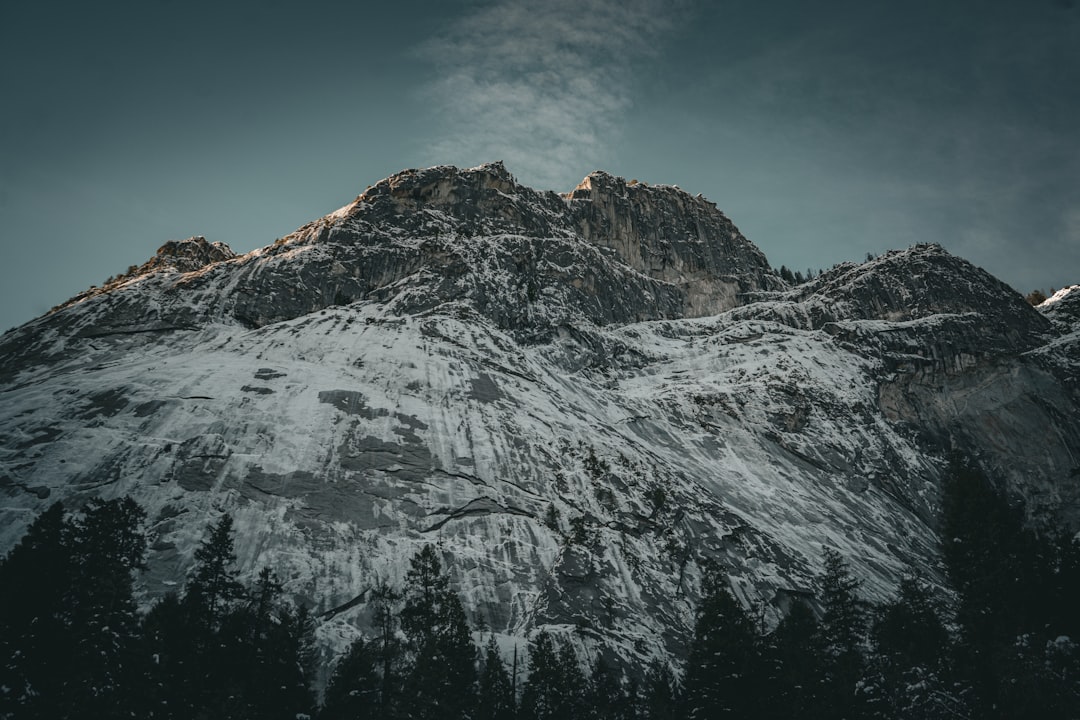 a mountain with snow