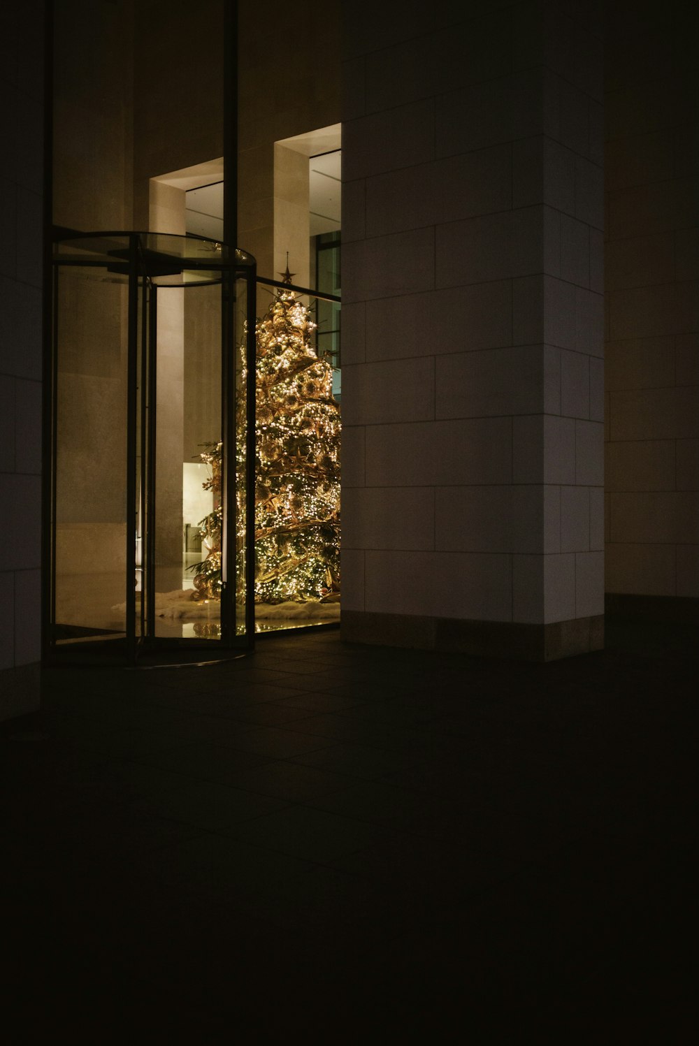 a building with a tree outside