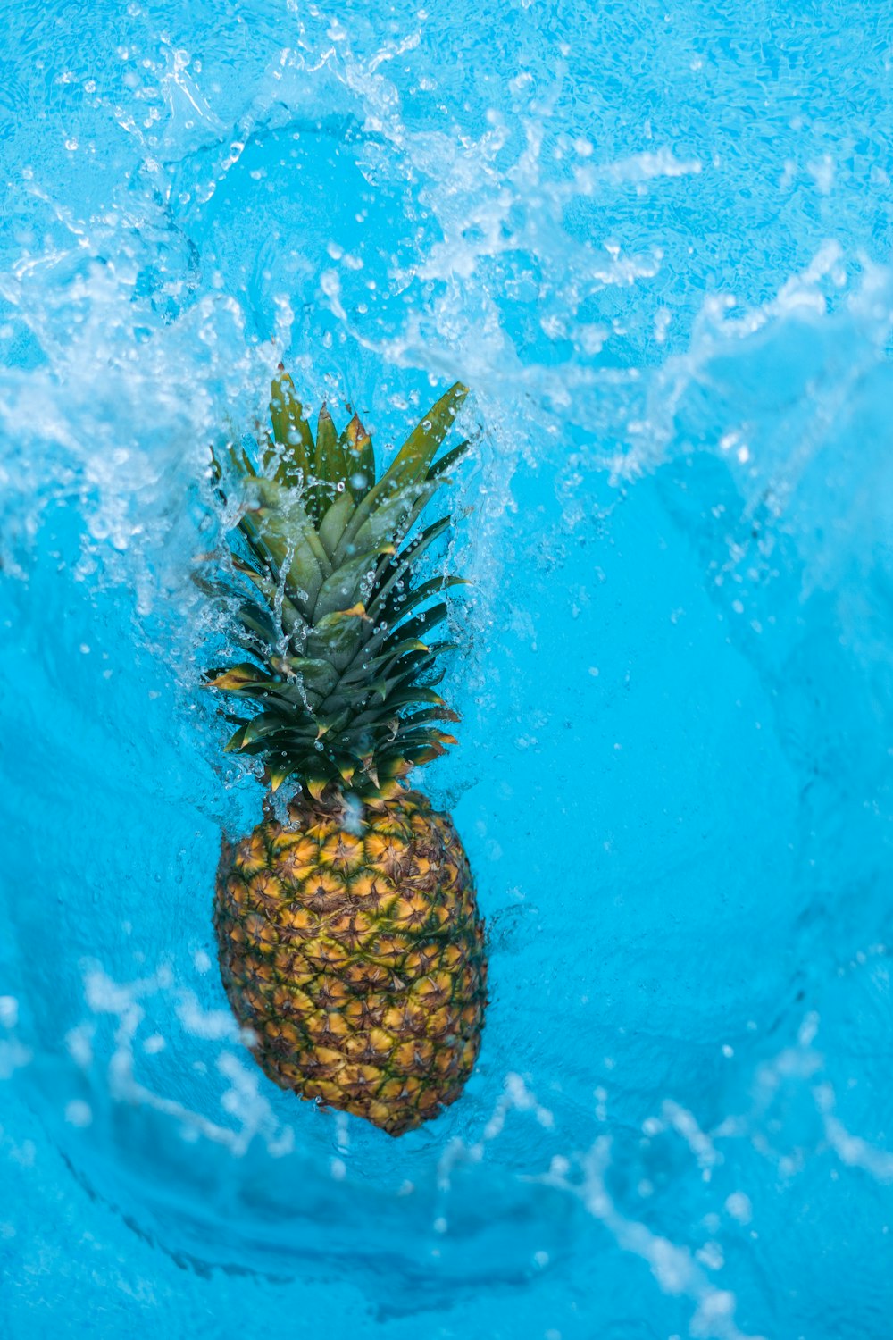 a pineapple in water