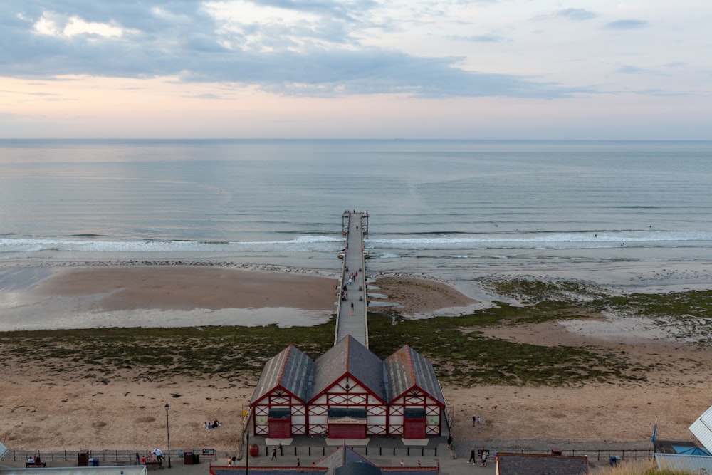 a building on a beach