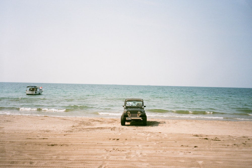 a car on a beach