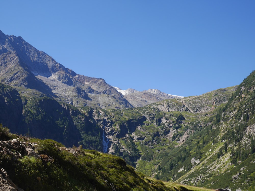 a mountain with snow