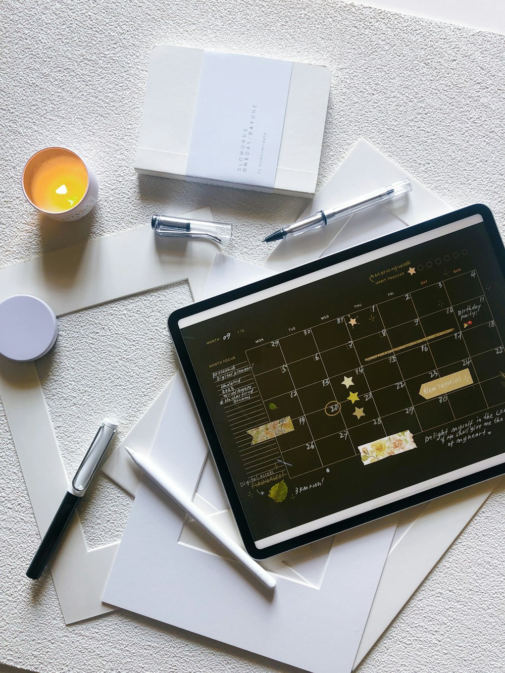 a tablet on a table