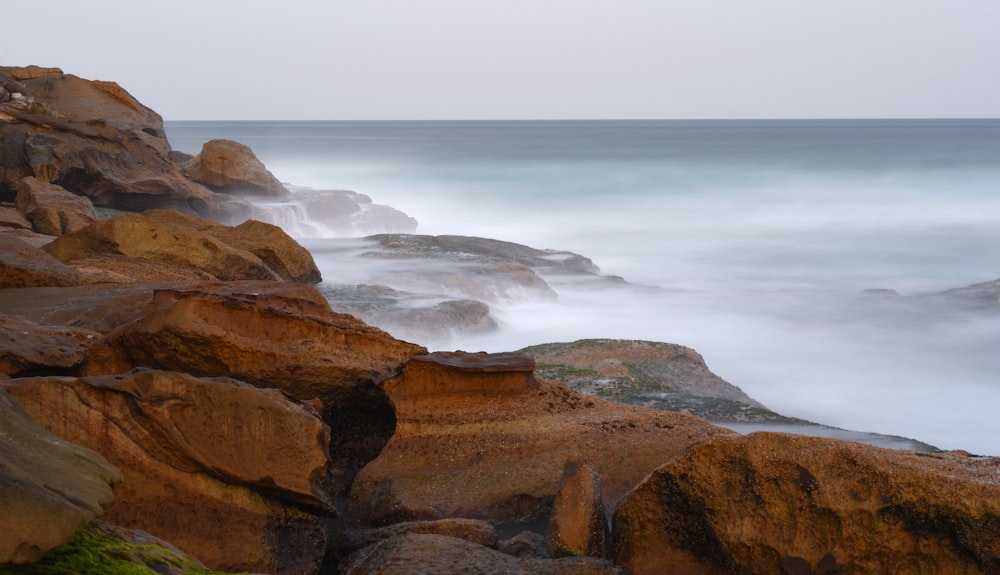 a rocky cliff overlooking the ocean