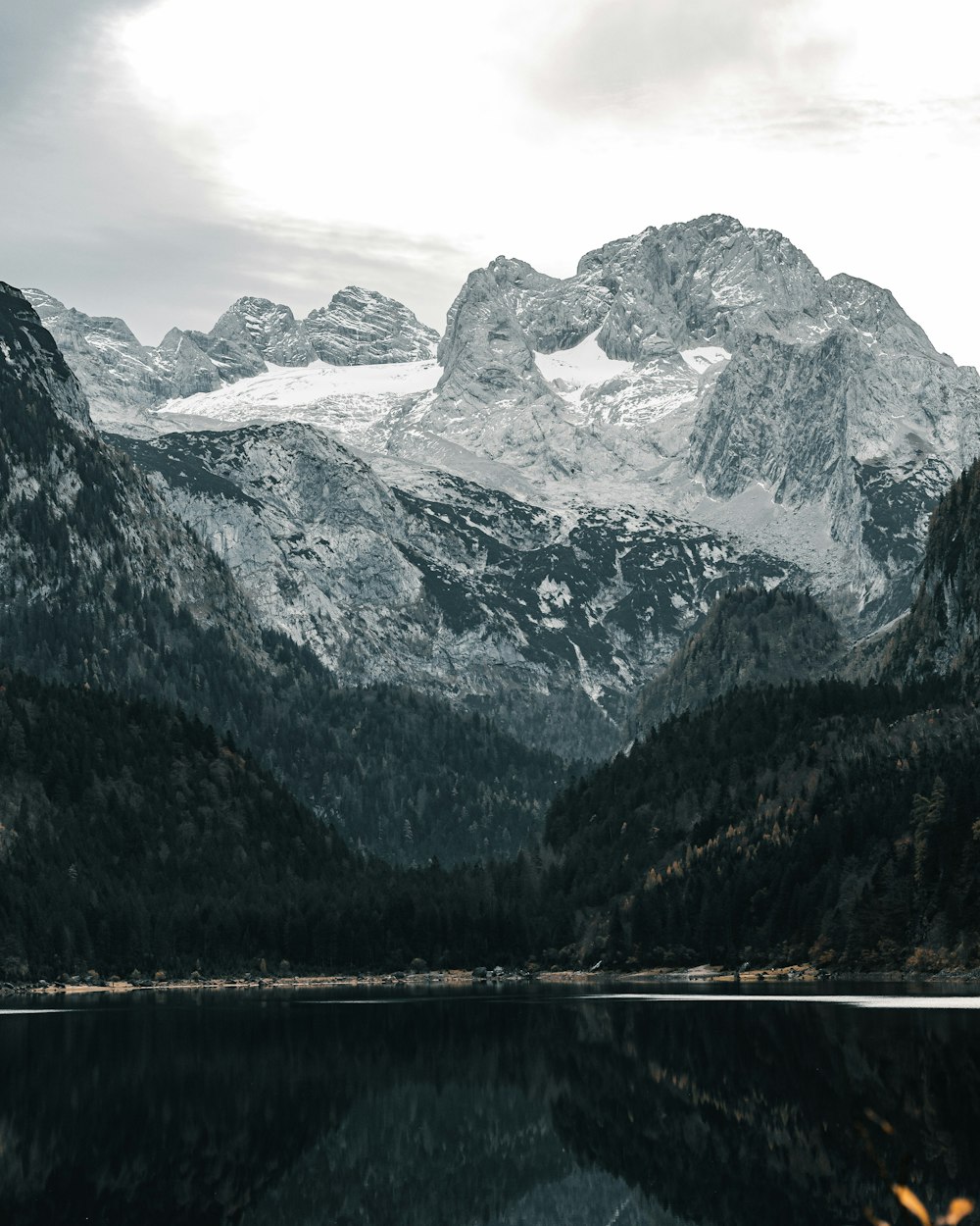 a mountain with snow