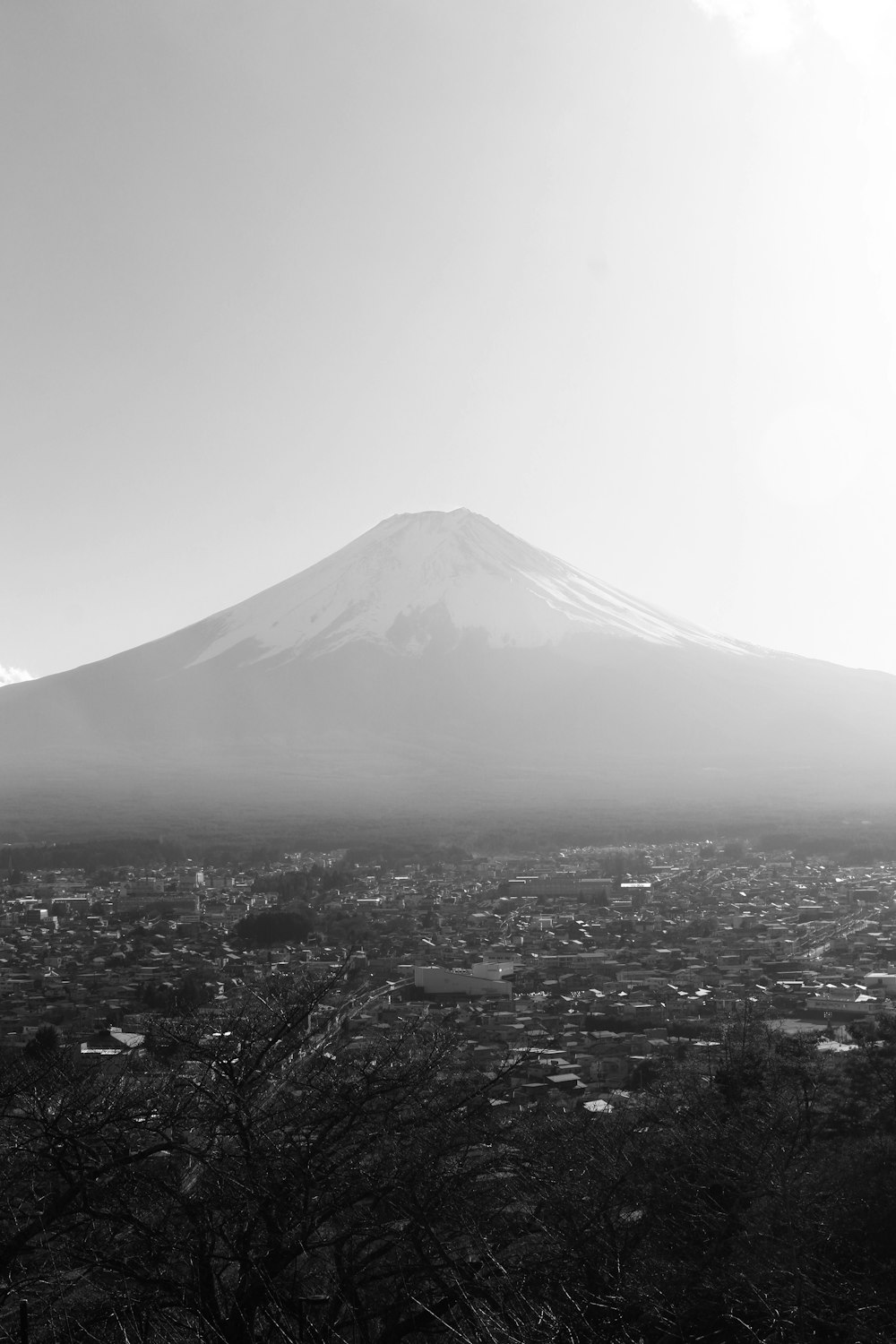 a mountain with a snow covered peak