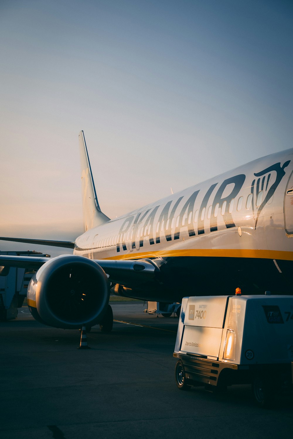 a large airplane is parked at an airport