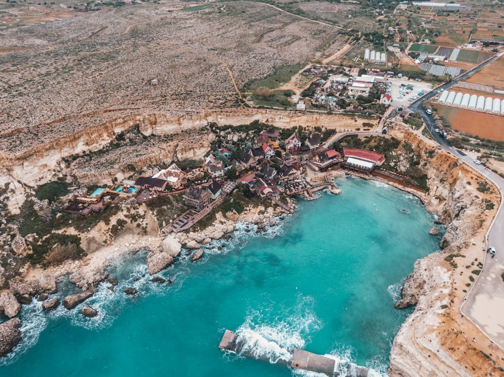 a high angle view of a beach