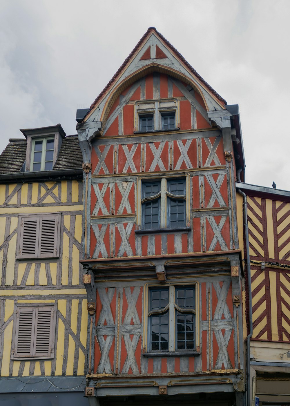 a red building with a tower