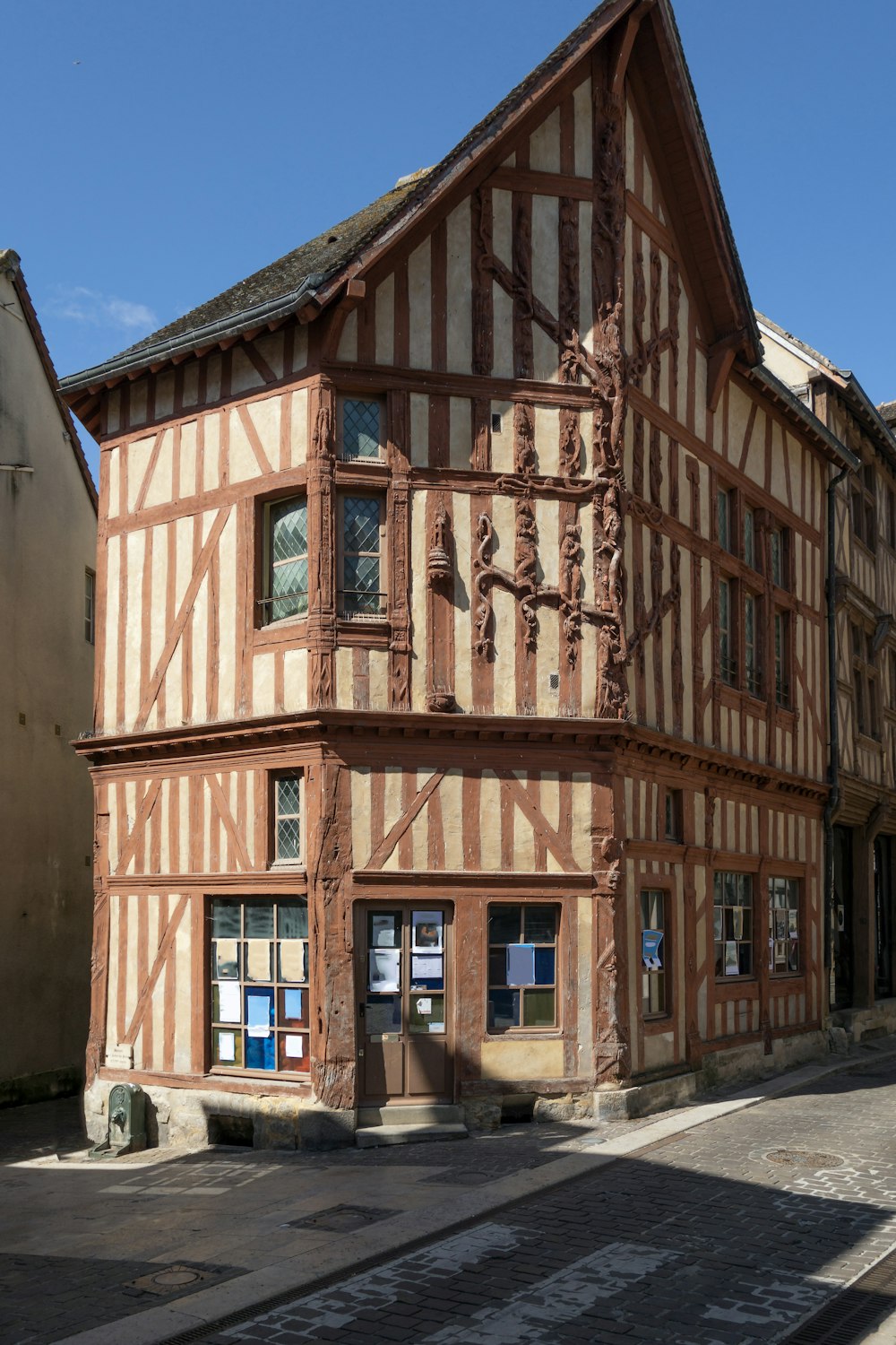 a building with a brick wall