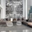 A bright, modern living room showcasing smooth micro cement walls and sleek furniture.