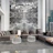 A bright, modern living room showcasing smooth micro cement walls and sleek furniture.