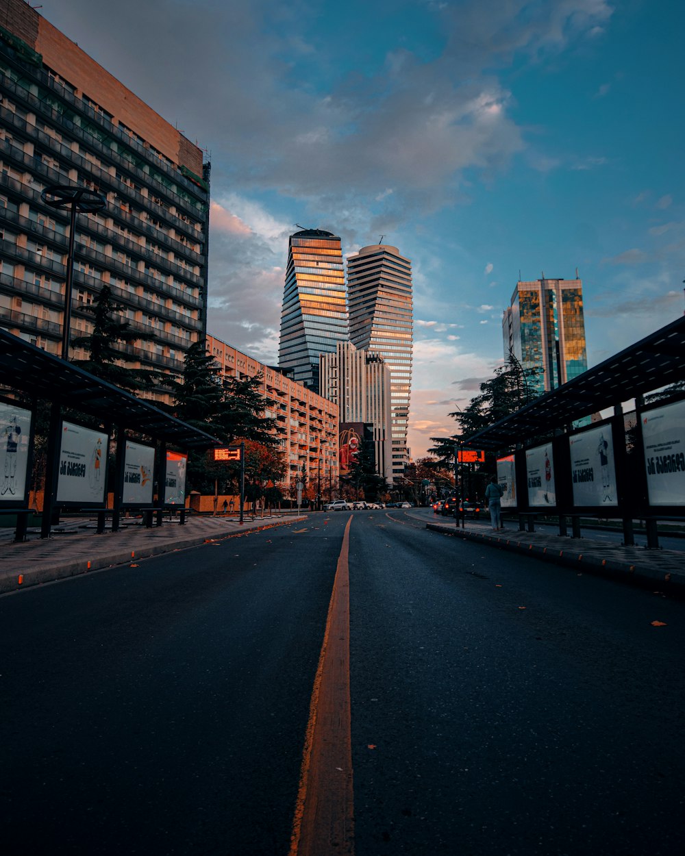 a street with buildings on either side