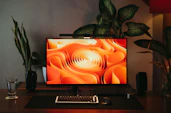 a computer with a glowing screen