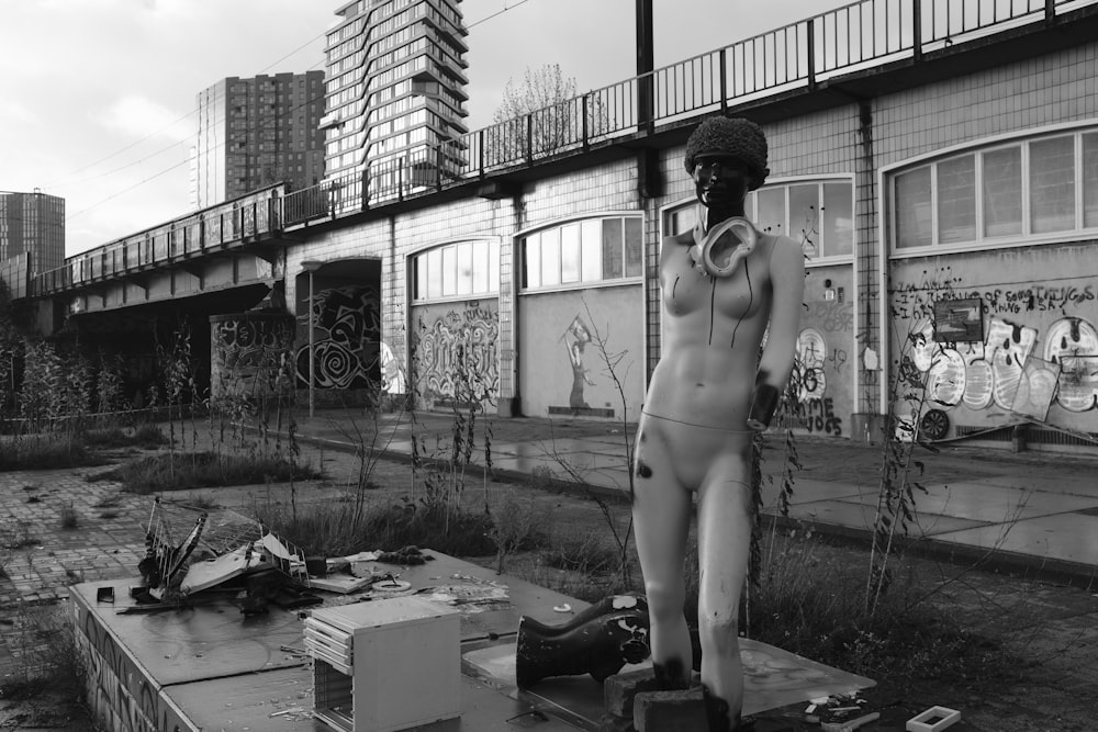 a person standing on a roof