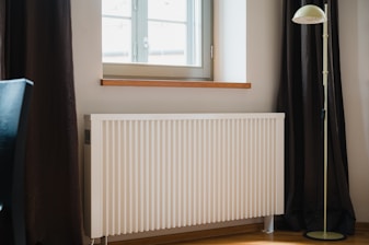 a white radiator in a room