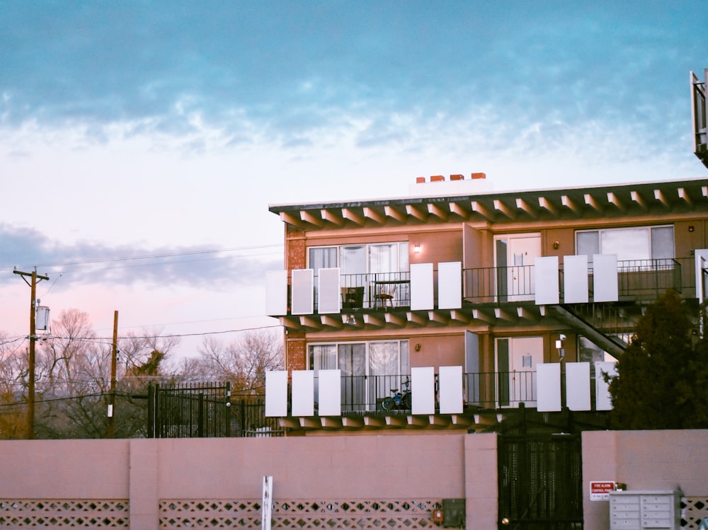 a building with a fence around it