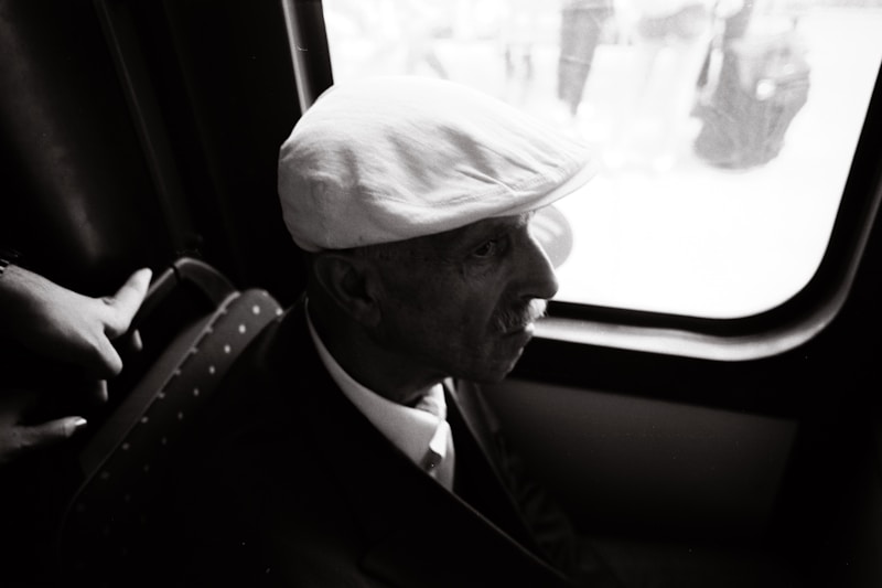 Man driving classic car