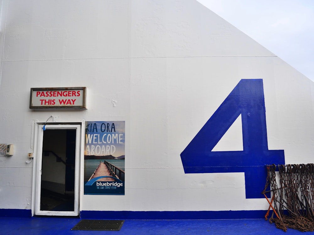 a building with signs on the side