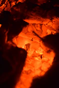 a close-up of a fire