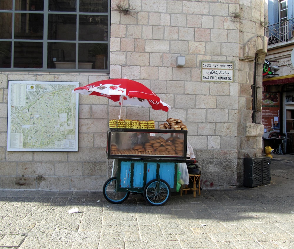 a cart full of food