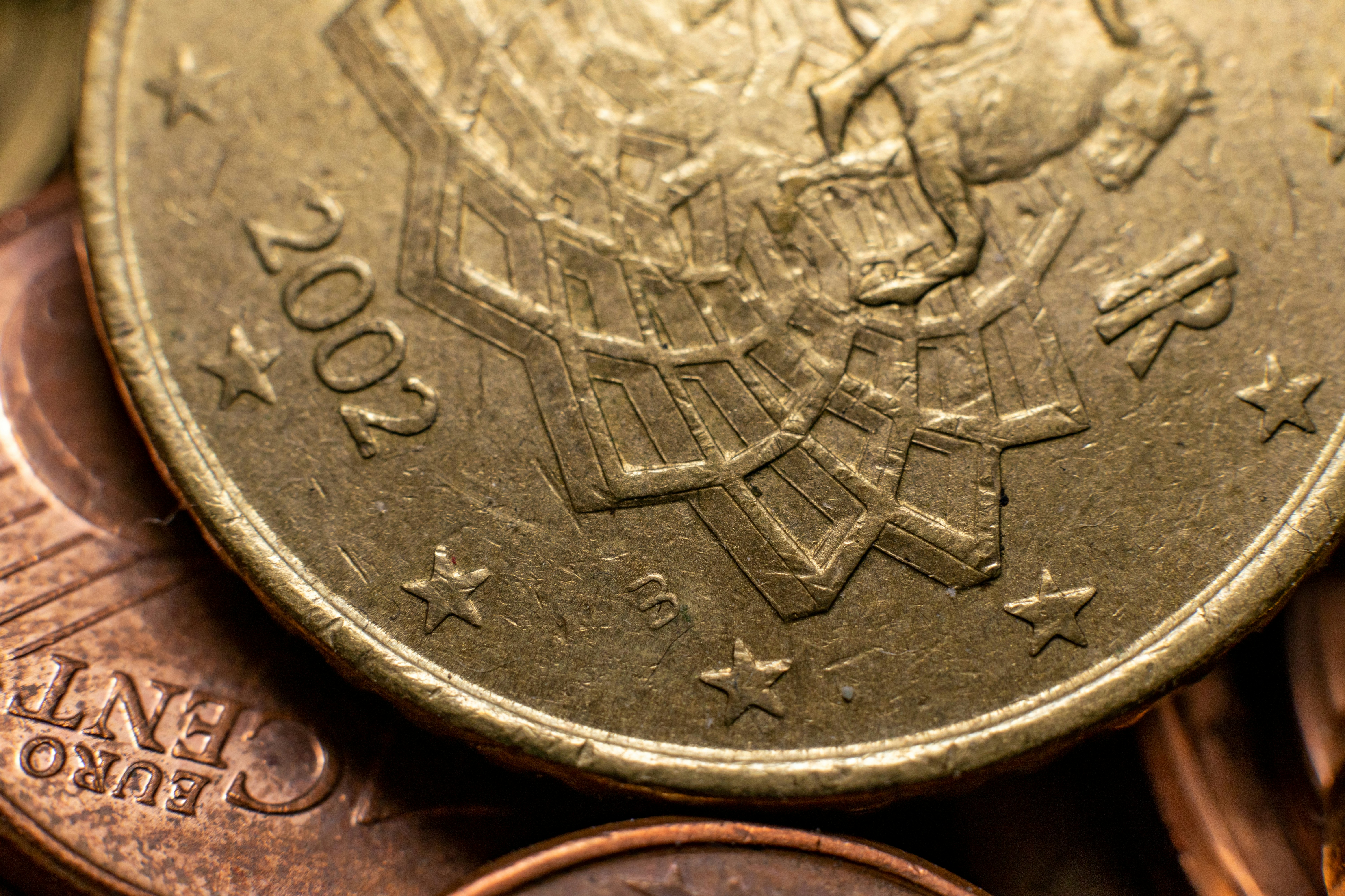 a close up of a coin