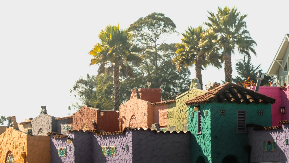 a group of colorful buildings