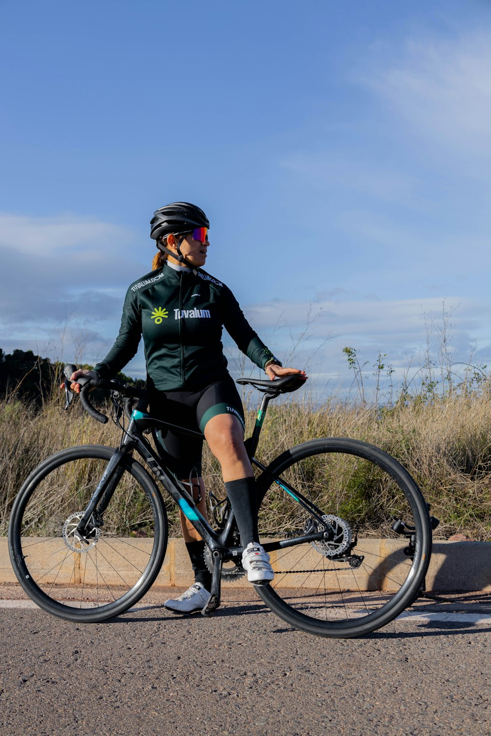 a person riding a bicycle