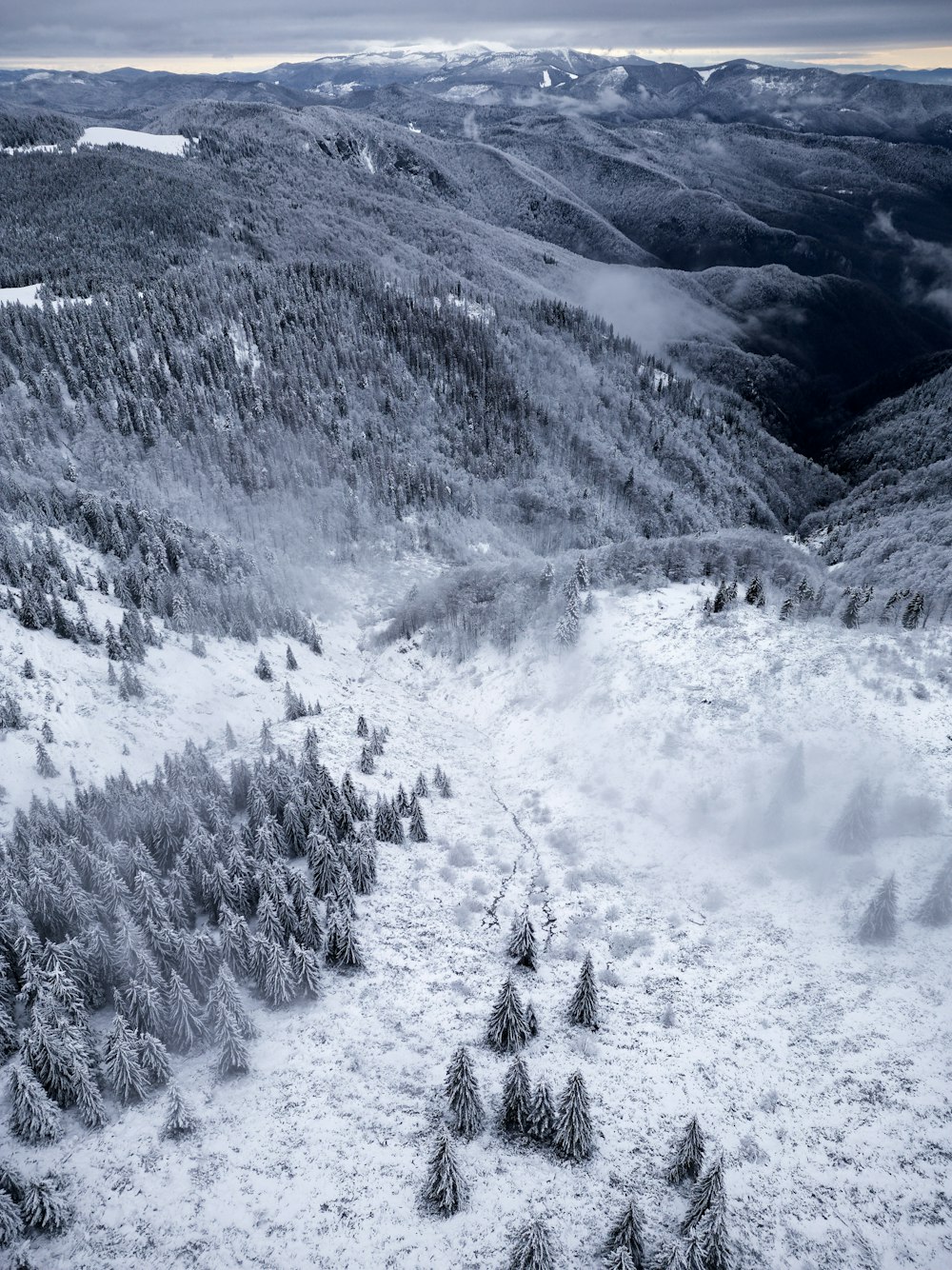 a snowy mountain side