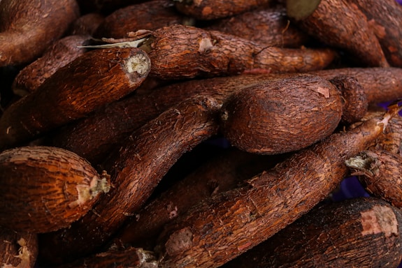 a pile of brown and black objects