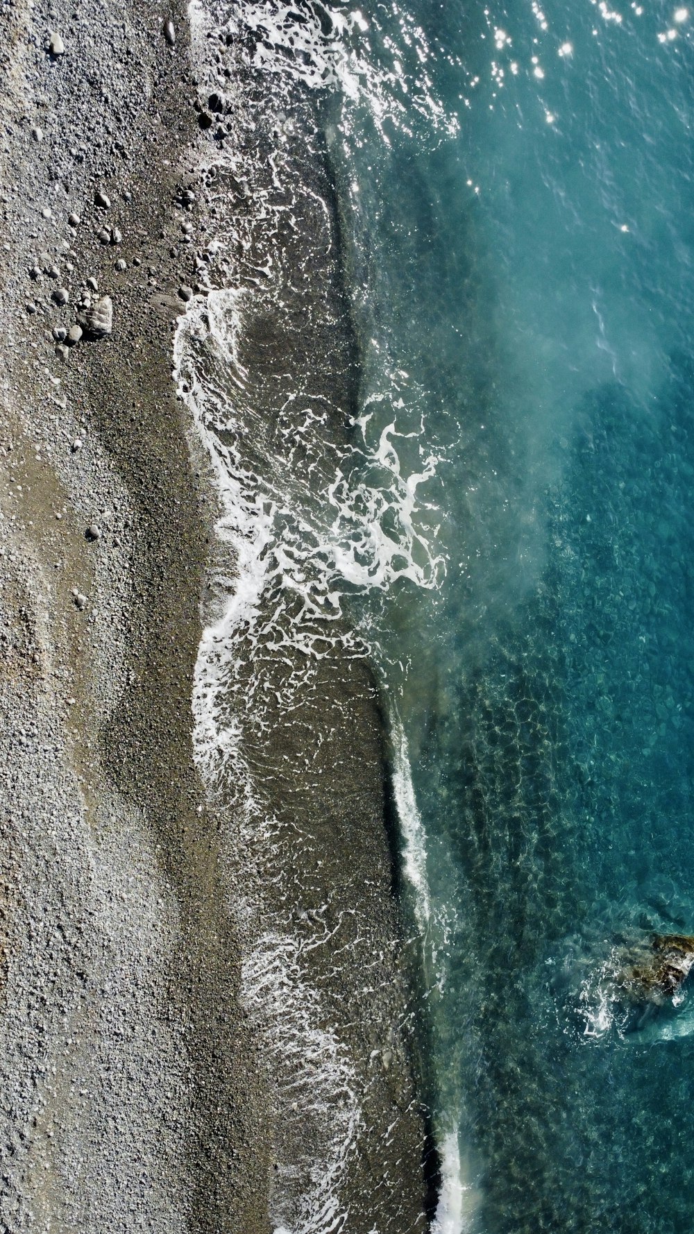 a body of water with waves