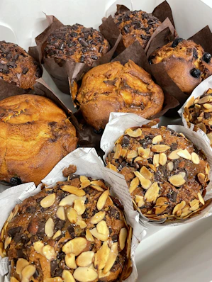 a group of pastries in a box