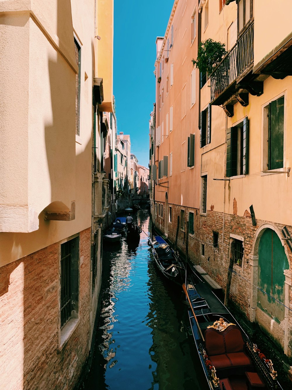 a canal between two buildings