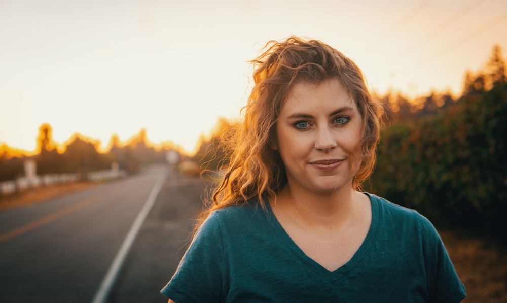 a person standing on a road