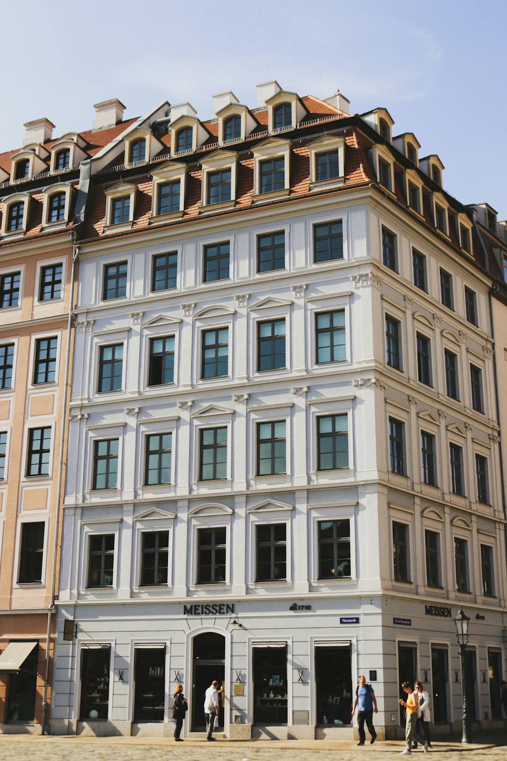 a large white building with many windows