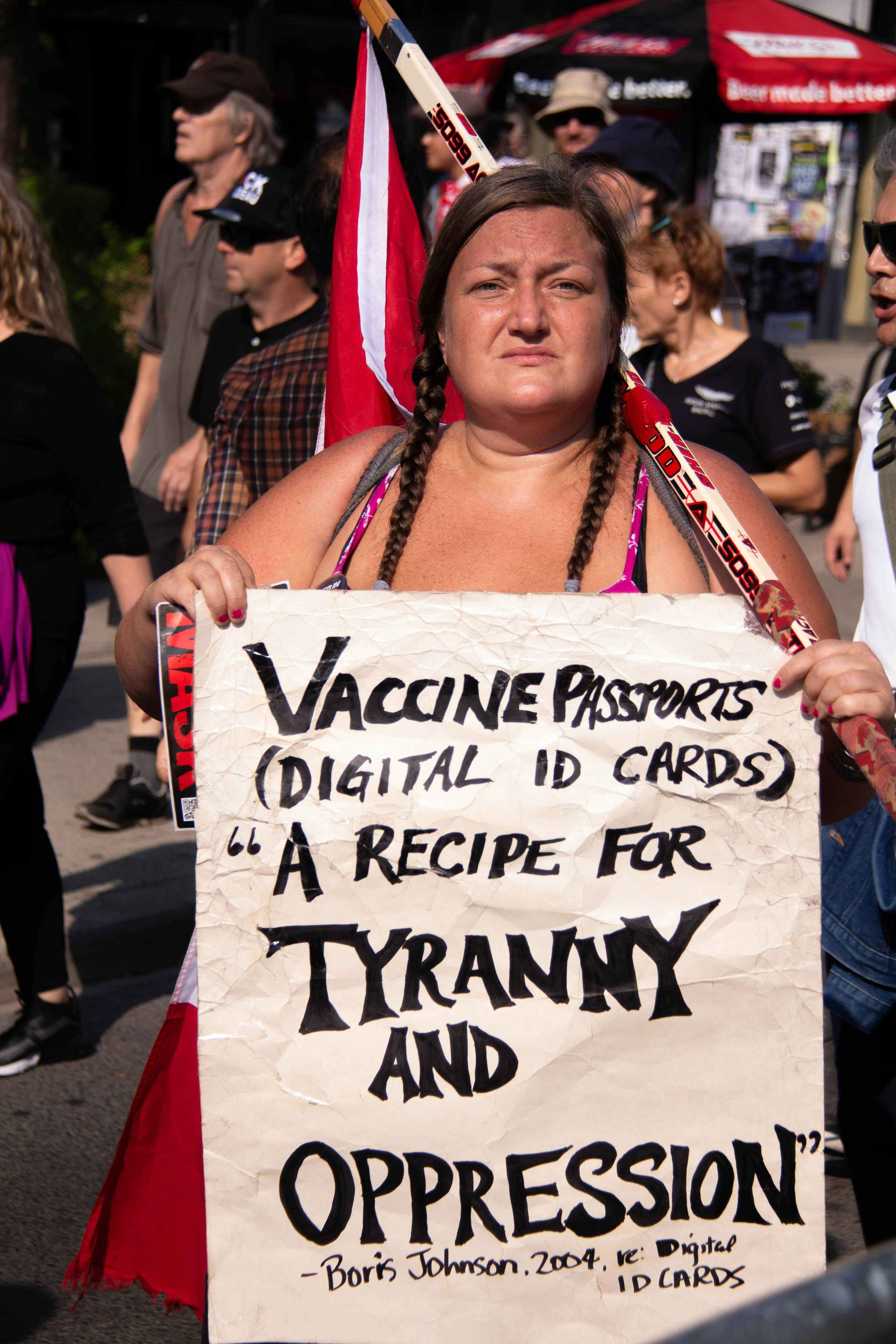 a person holding a sign