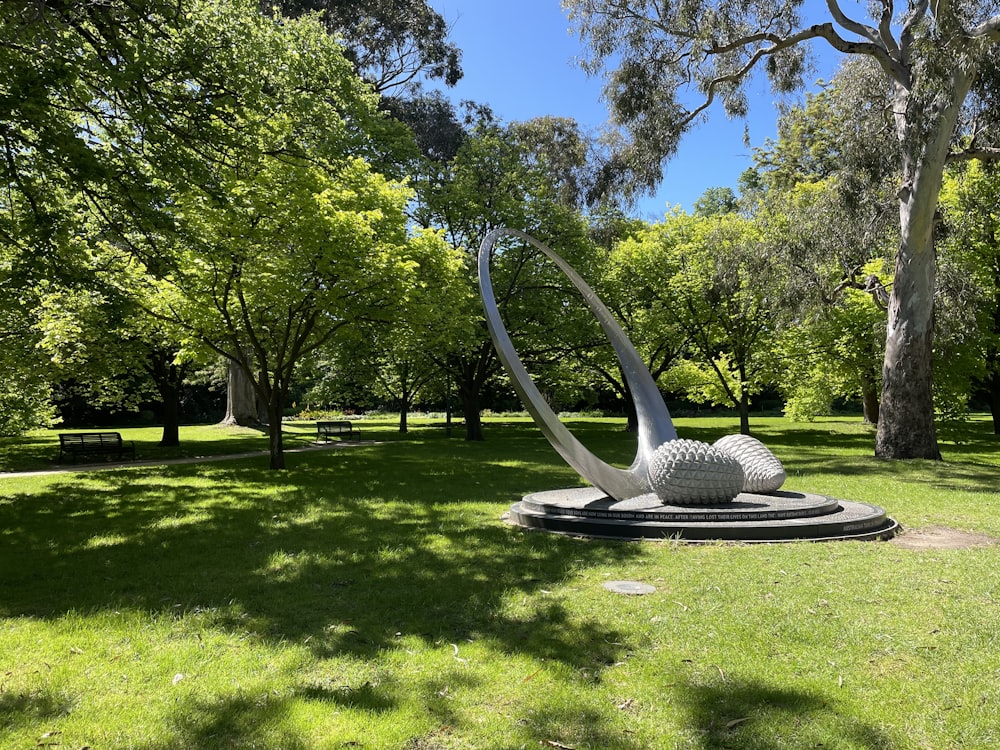 a sculpture in a park