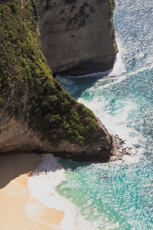 An aerial view of the beautiful coastline.