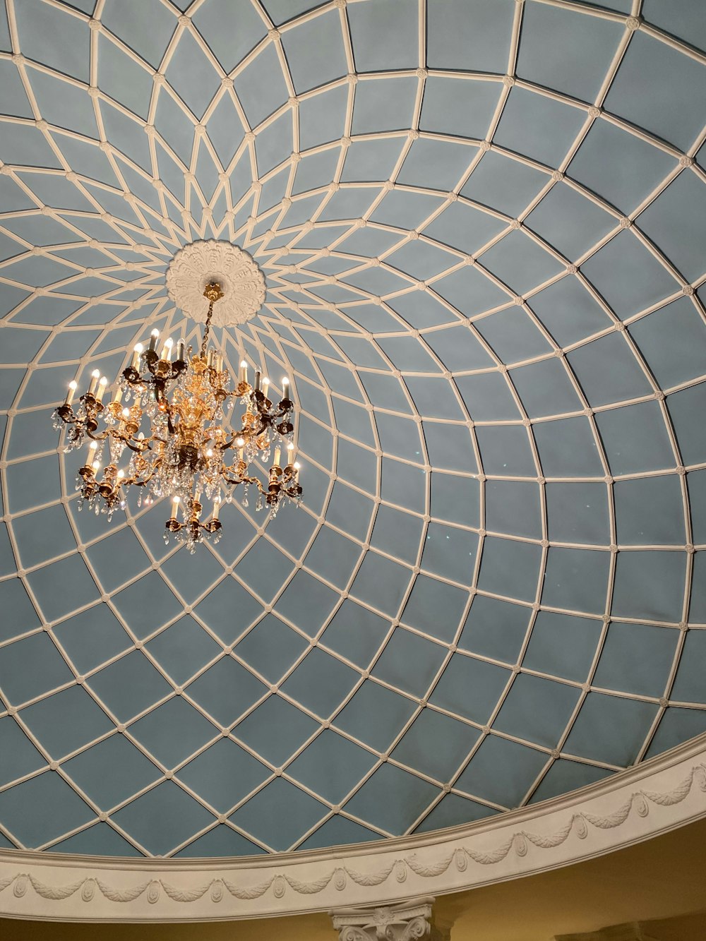 a ceiling with a light fixture