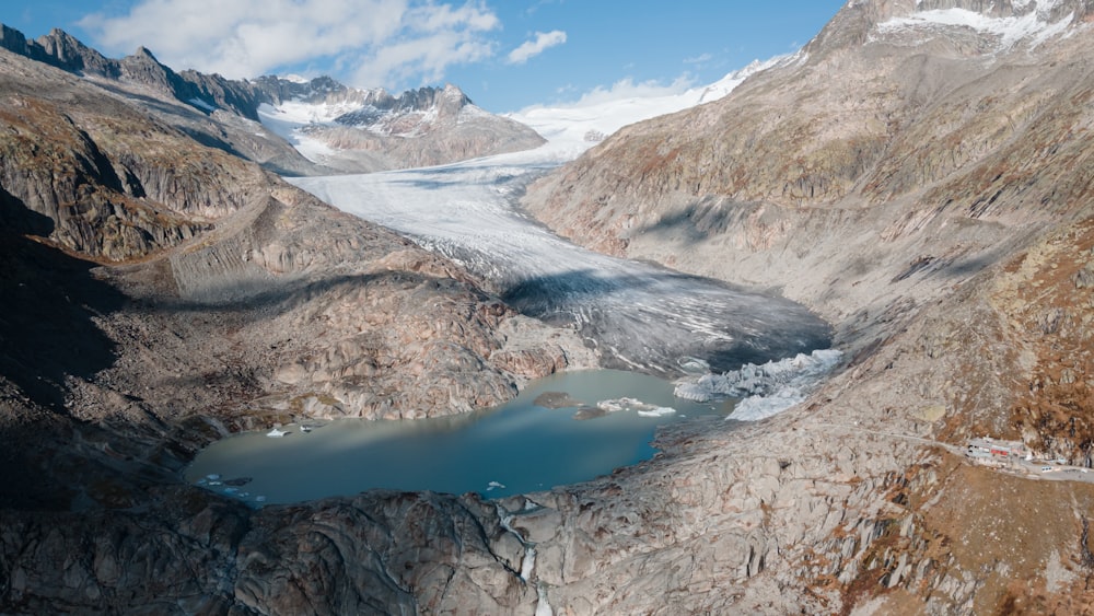 a river flowing through a canyon