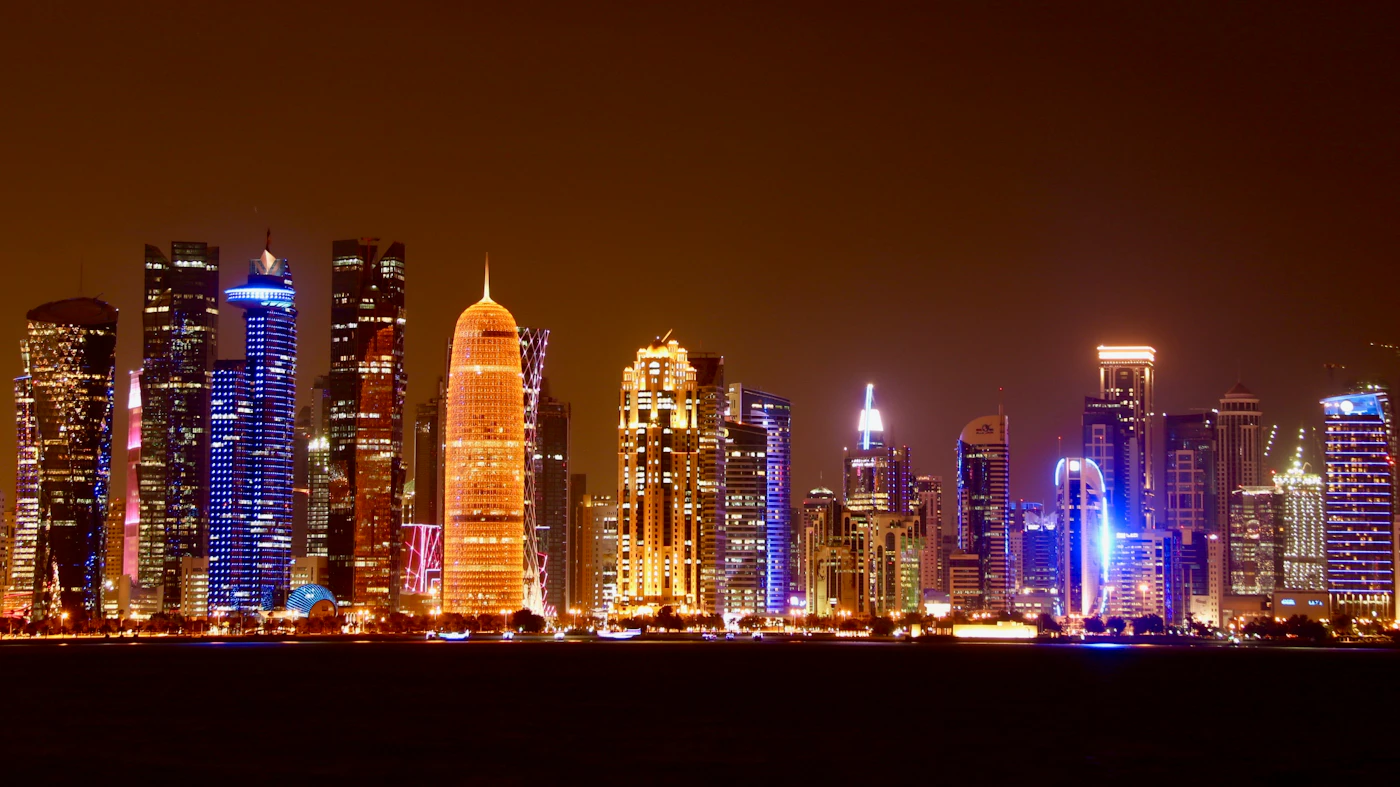 The Doha skyline at dusk