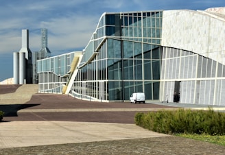 a building with glass walls