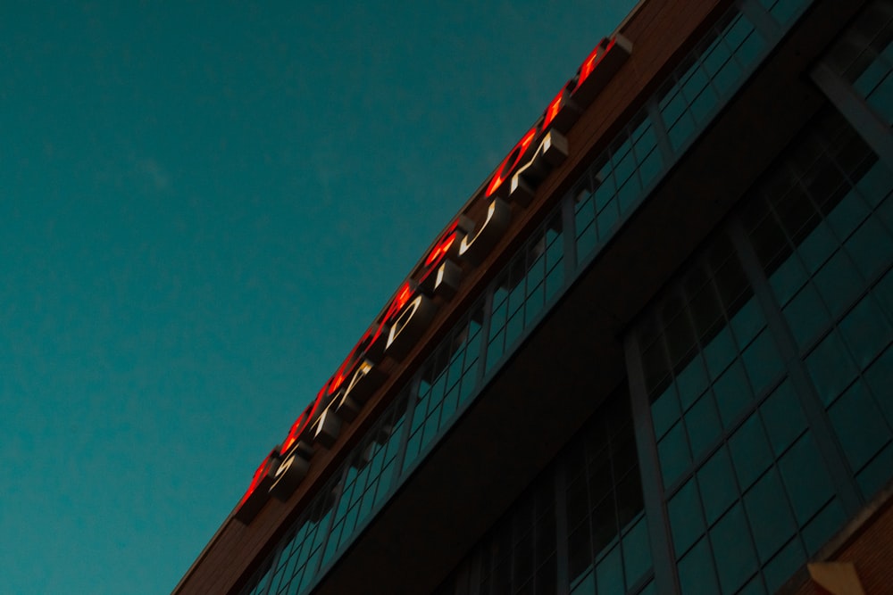 a building with a blue sky