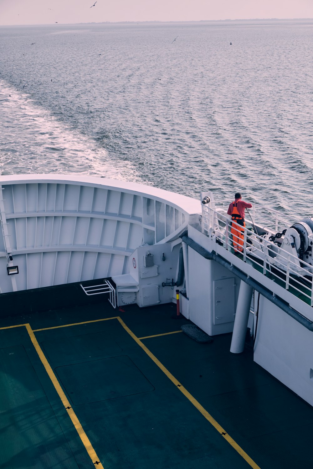 a person standing on a boat